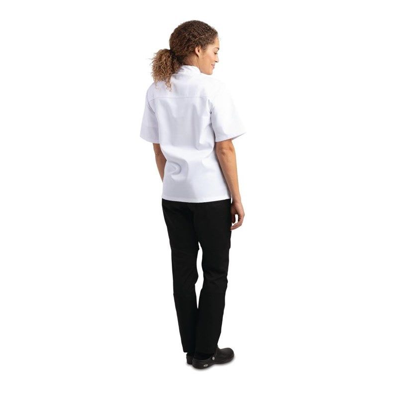 Whites Chicago unissex jaqueta de chef manga curta branca