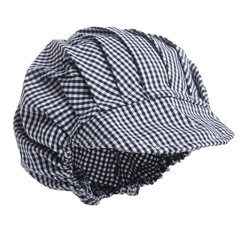 Whites muts met klep blauw-wit geruit
