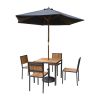 Bolero vierkante stalen en acaciahouten tafel 80x80cm