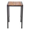 Mesa de bar cuadrada Bolero de acero con revestimiento en polvo y madera de acacia de 600 mm