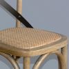 Taburete de bar Bolero de madera con respaldo cruzado natural