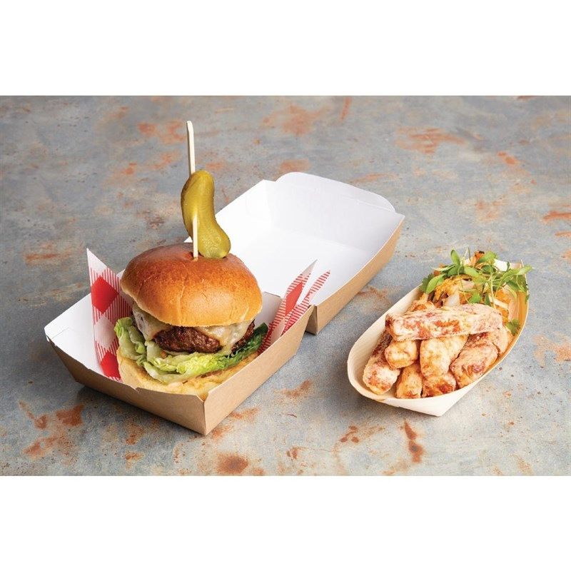 L&aacute;minas antigrasa rojas compostables Fiesta - 250 x 250 mm (paquete de 200)