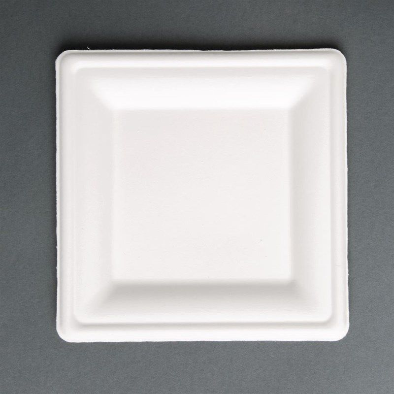 Platos cuadrados de bagazo Fiesta Green - 261 mm (50 piezas)