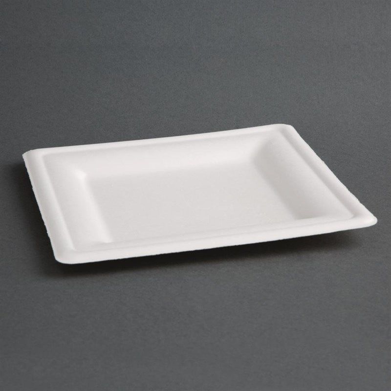 Platos cuadrados de bagazo Fiesta Green - 261 mm (50 piezas)