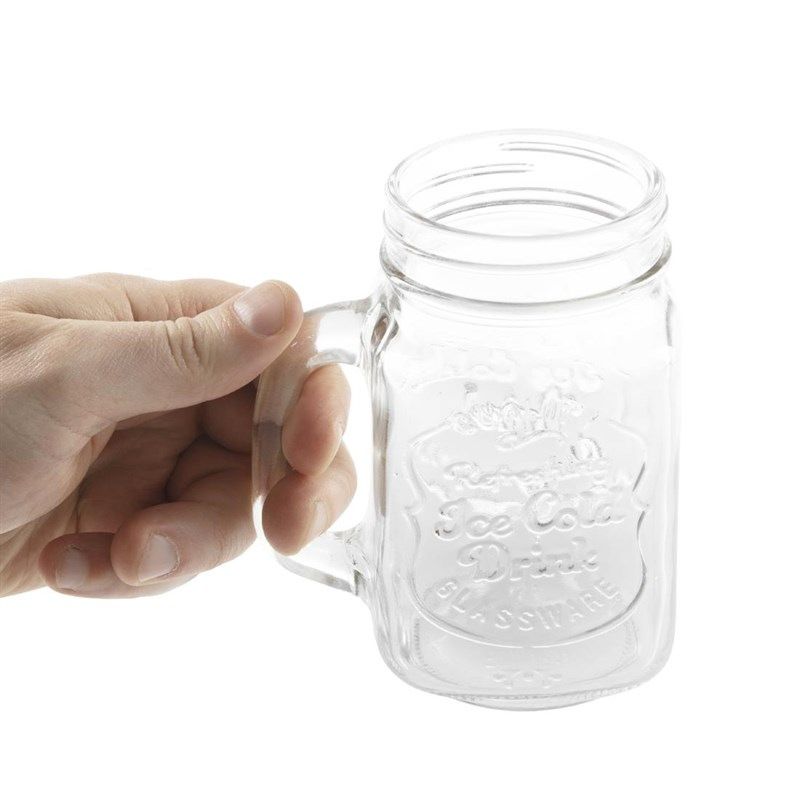 Olympia mason jar drinkglazen met tekst 450ml (12 stuks)