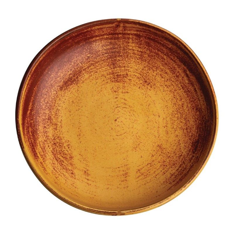 Pratos cup&ecirc; fundo Olympia Canvas ferrugem laranja 23cm