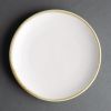 Pratos cup&ecirc; Olympia Kiln giz branco 178mm (6 pe&ccedil;as)