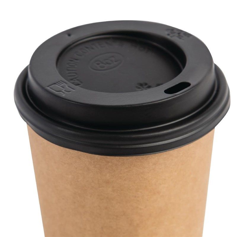 Coperchio nero Fiesta per tazze da caff&egrave; - 225 ml (50 pezzi)
