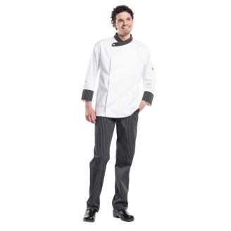 Chaud Devant Ligne Noir trousers black and white striped - Size 50