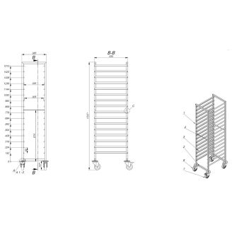 Combisteel Regaalwagen 1/1gn 16x