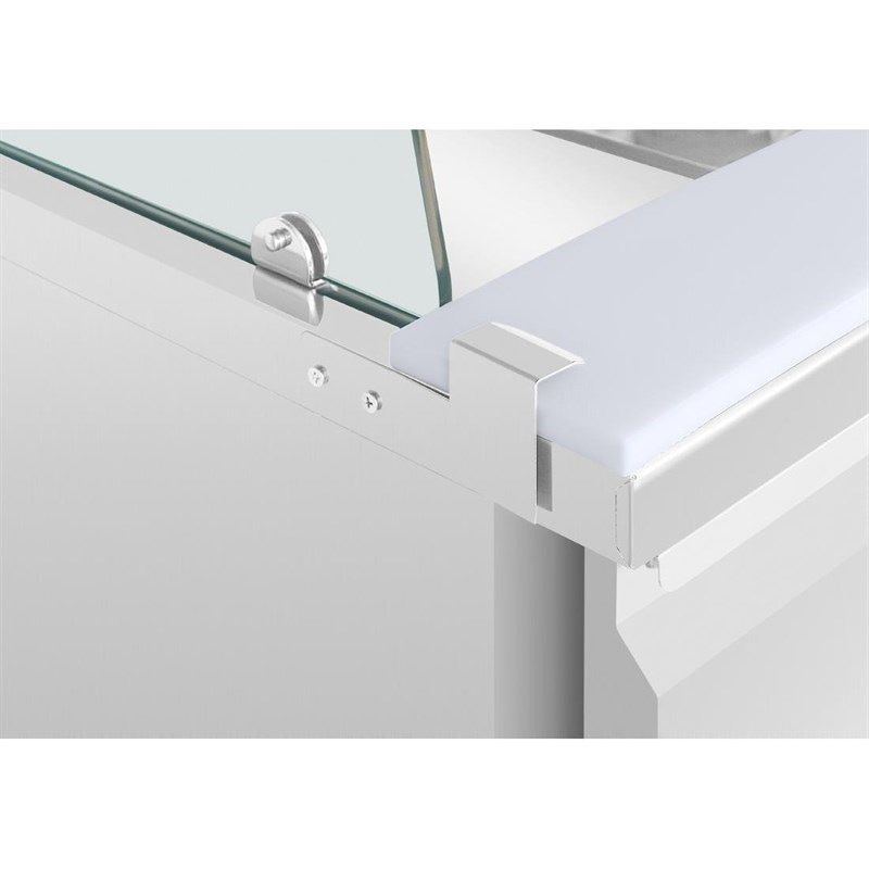 Saladette Polar serie U de dos puertas UA017 con mampara para la tos cuadrada