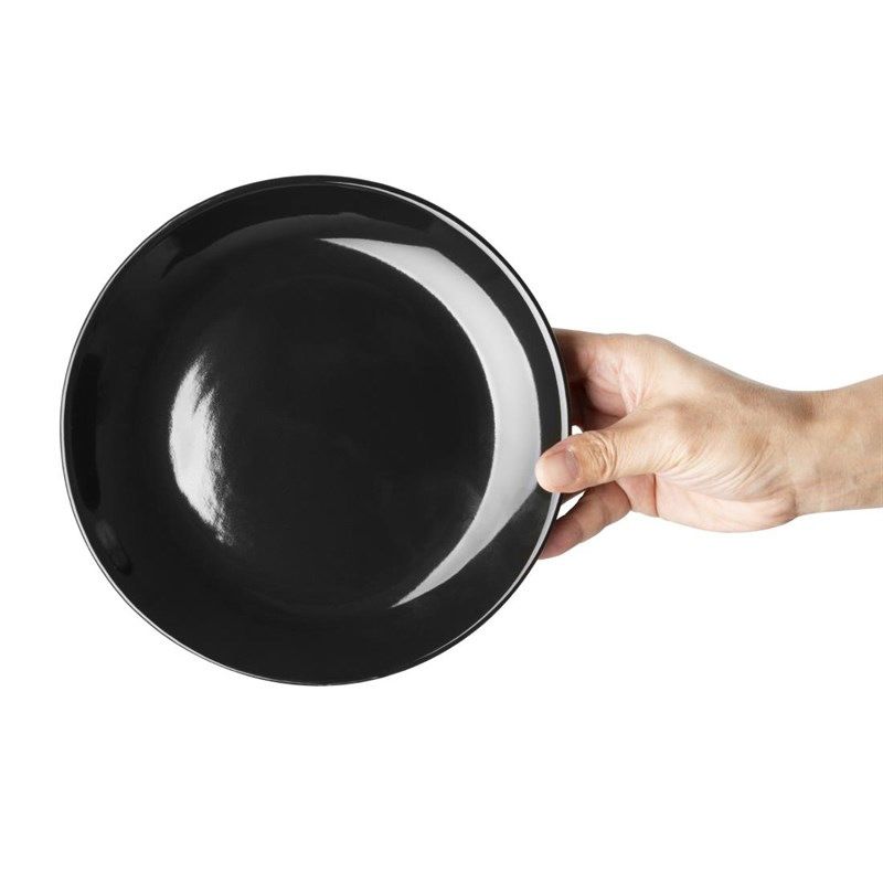 Olympia cafe coupe bord zwart - 200 mm 8" (pak van 12)