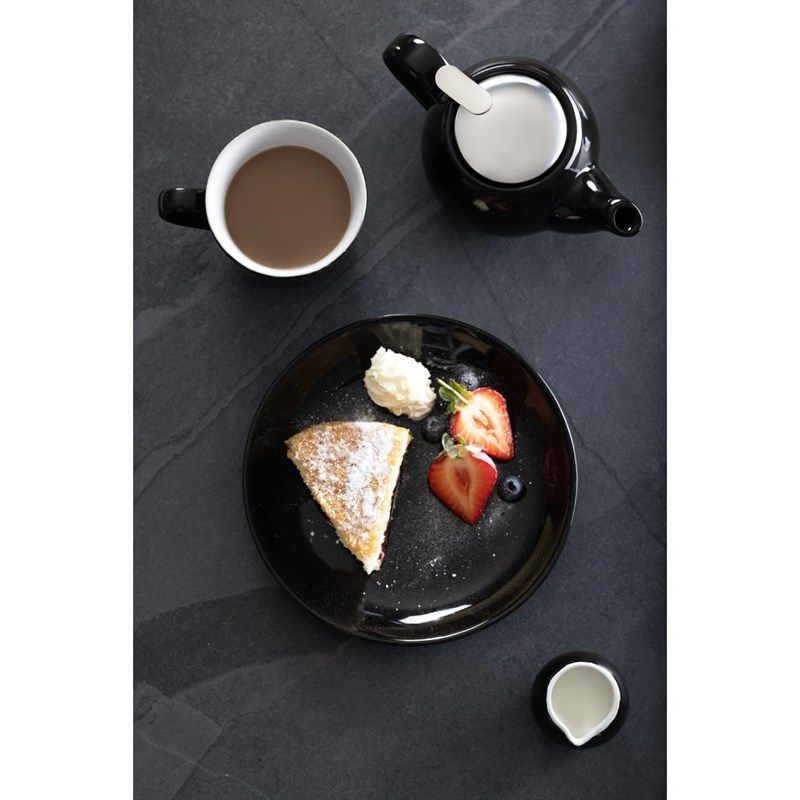 Olympia cafe coupe bord zwart - 200 mm 8" (pak van 12)