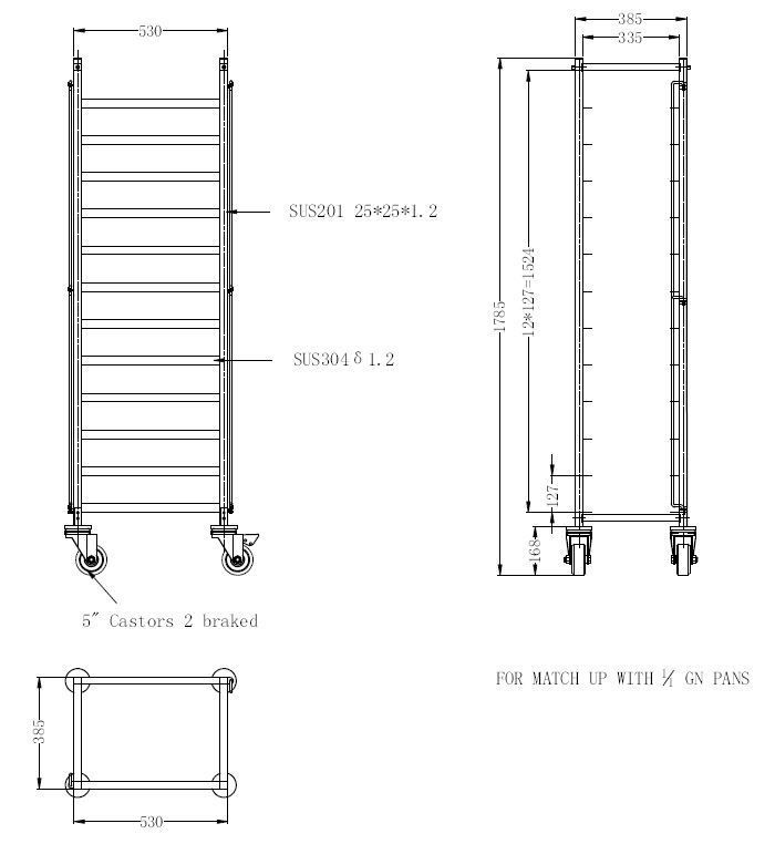 Combisteel Regaalwagen aftagelig 1/1GN