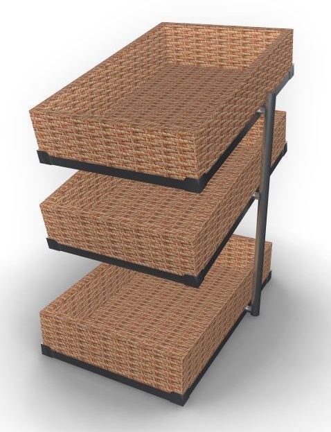 Combisteel Bread baskets etagere 3 high narrow