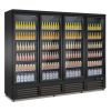 Frigor&iacute;fico Combisteel con puerta de cristal negro CEB-2000R BL, 4 puertas