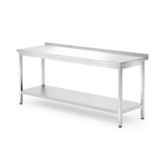 Tavolo da lavoro a parete Hendi con ripiano - avvitato, profondit&agrave;: 700 mm, Linea Cucina, 1800x700x (H) 850 mm