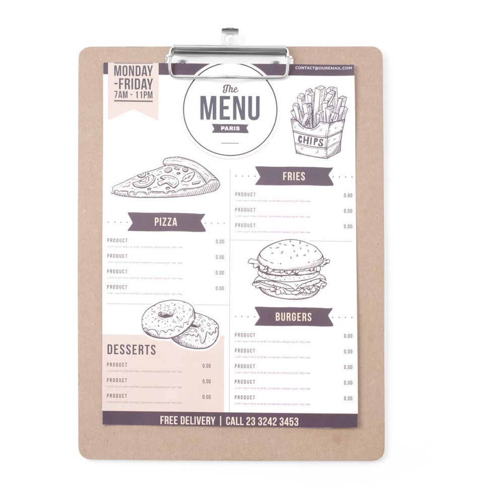 Hendi Menu udklipsholder 240x330 mm