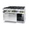 Hendi Gasfornuis 6pits - hetelucht oven - GN1/1