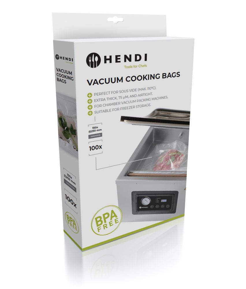 Hendi Vacuum Kookzakken 160x230mm | 50 Micron PA/PP | Per 100