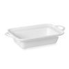 Piatto per tapas / Pirofila Hendi Rettangolo - Con manici - 120x190x50 mm - Bianco - Porcellana