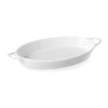 Piatto da Tapas Hendi Ovale - con manici - 215x140x35 mm - Bianco - Porcellana