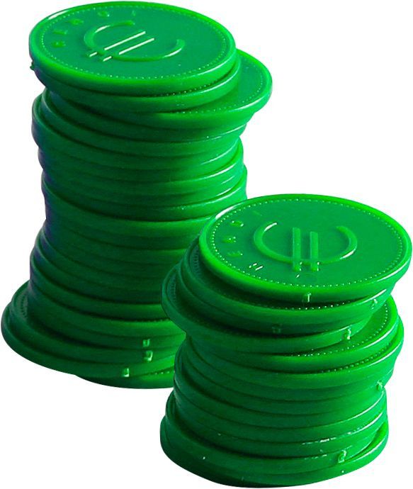 Hendi Monety Konsumpcyjne Zielone - ABS - 100 sztuk - grubość 2mm