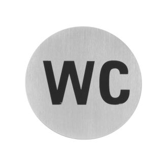 Hendi T&uuml;rschild Edelstahl WC - 75 mm