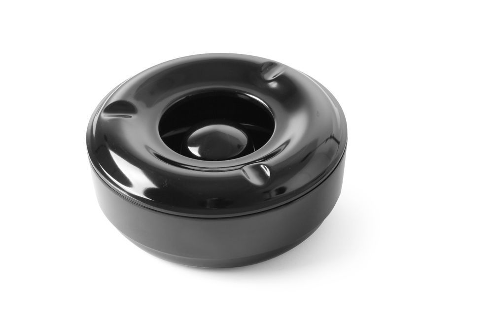 Hendi Aschenbecher Windproof | Schwarzes Melamin | Runde | &Oslash;146mm