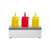 Hendi Sauce Display Acero inoxidable - para 3x Dispensador Botella 35 cl
