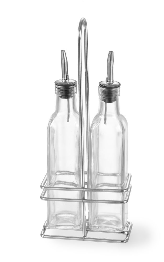 Hendi &Ouml;l und Essig Menage | 2 Flaschen mit Ausgie&szlig;er | 2x 237 ml