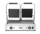 Hendi kontaktgrill - dobbelt, ribbet/halvglat