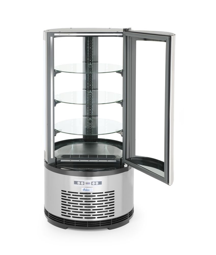 Vitrina Hendi Redonda para Pasteler&iacute;a - 100 Litros - Iluminaci&oacute;n LED