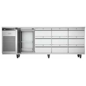 &Eacute;tabli r&eacute;frig&eacute;r&eacute; Foster 1/4 1 porte et 9 tiroirs Acier inoxydable et aluminium EcoPro 3G