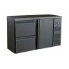 Nevera de bar Combisteel negra 1 puerta 2 cajones