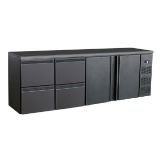 Combisteel Barkoeler zwart 2 deuren 4 laden