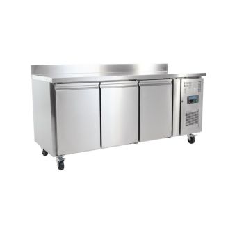 Polar U-Series refrigerated workbench, 3 doors and upstand, 417 liters UA065