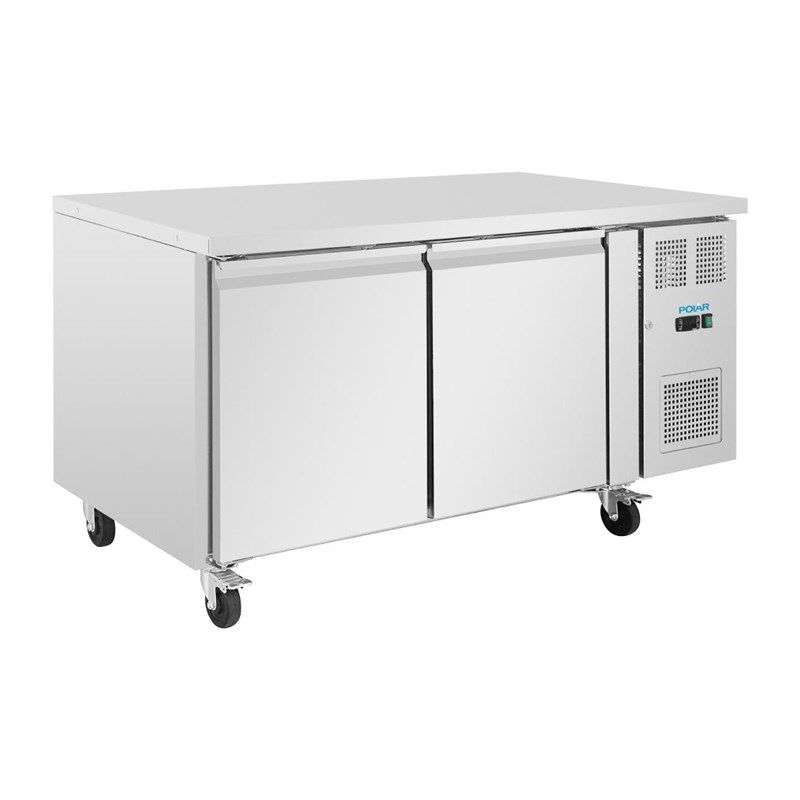 &Eacute;tabli r&eacute;frig&eacute;r&eacute; Polar s&eacute;rie U &agrave; 2 portes avec rangement Euronorm - UA083 - 427 L