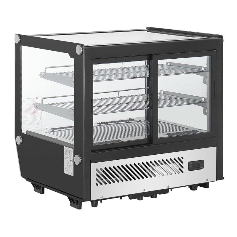 Polar R&eacute;frig&eacute;rateur de comptoir de la s&eacute;rie G, mod&egrave;le carr&eacute; noir en verre, 120 litres
