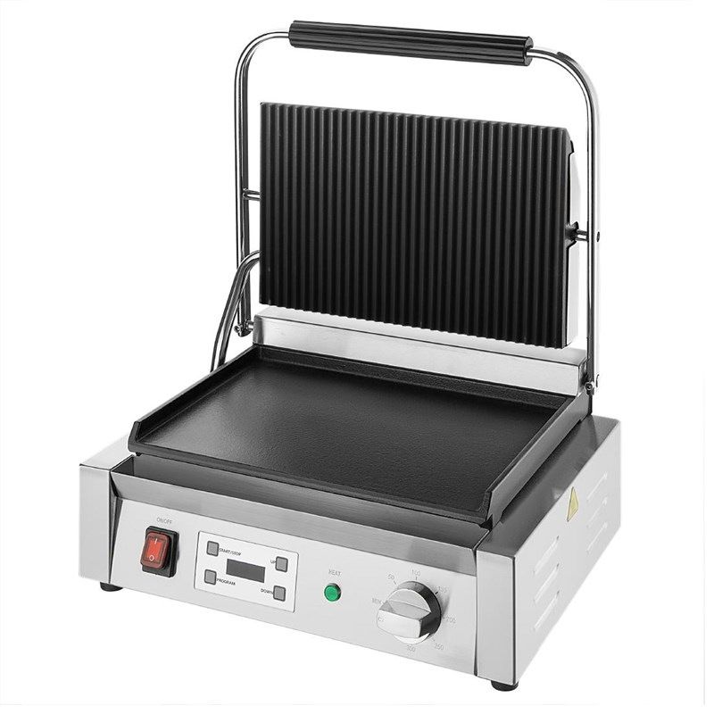 Parrilla de contacto Buffalo con placa acanalada y plana