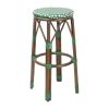 Bolero Parisian Style PE Rattan Bar Stools Green Dot Mix (2 Pack)