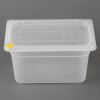 Bac Hygiplas GN 1/4 avec couvercle et 7 clips couleur - 3,7 litres (lot de 4)