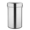 Bolero Cubo de basura de acero cepillado con tapa abatible de 70 litros