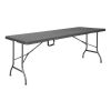 Bolero Rattan Rechthoekige Opvouwbare Tafel Zwart - 6Ft