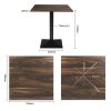 Bolero Table carr&eacute;e compl&egrave;te effet bois fonc&eacute; 700 mm