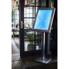 Securit Display LED colorido 4XA4 de a&ccedil;o inoxid&aacute;vel com haste e base