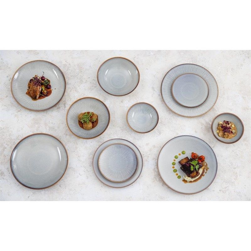 Assiette Olympia Coupe Grise - 280 mm (Lot de 4)