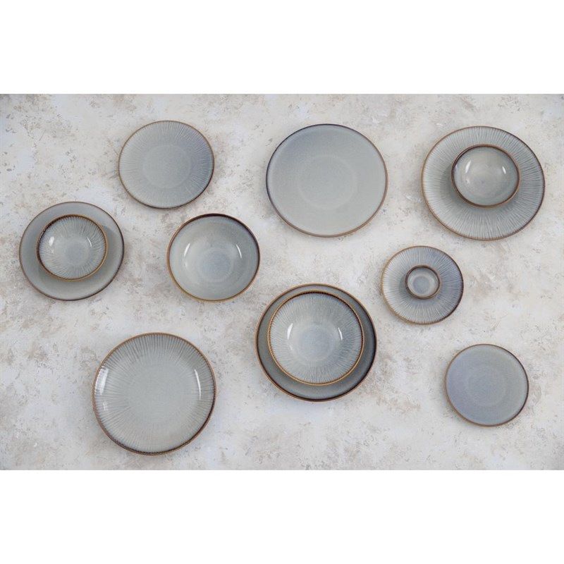 Assiette Olympia Coupe Grise - 280 mm (Lot de 4)