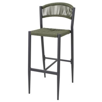 Hokery barowe Bolero Eden PE Woven Rattan w kolorze zielonym (2 sztuki)