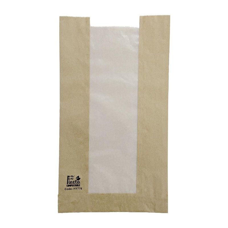 Fiesta Compostable Baguettezak met Venster 300x100x60mm (1000 stuks)